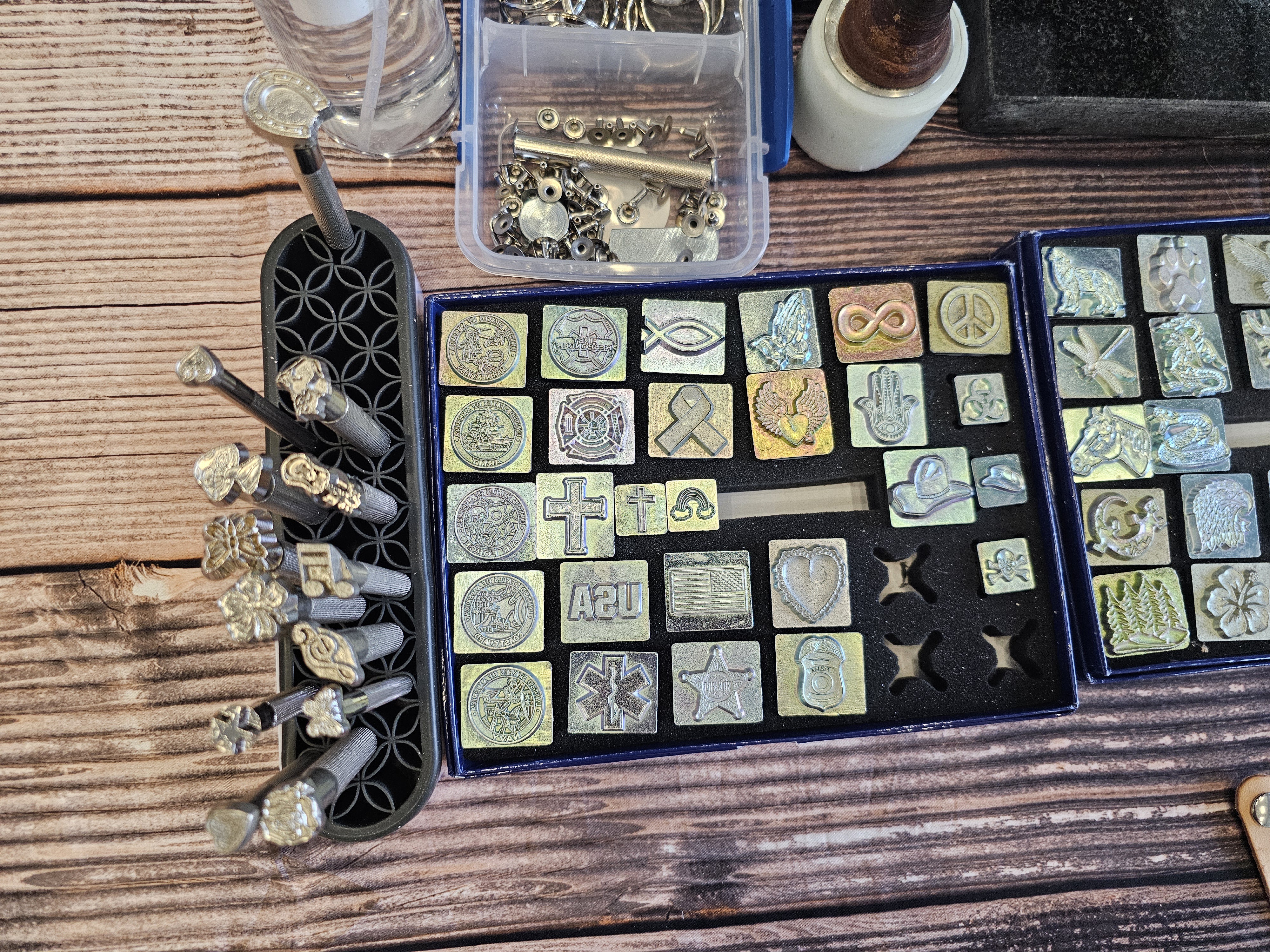 Wooden Table Stamp Display